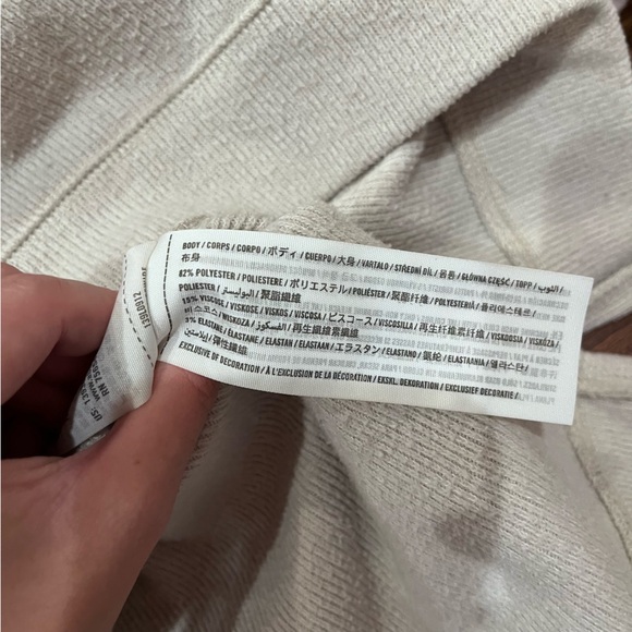 abercrombie & fitch cream soft and cozy hoodie fall winter minimal casual - Picture 4 of 7